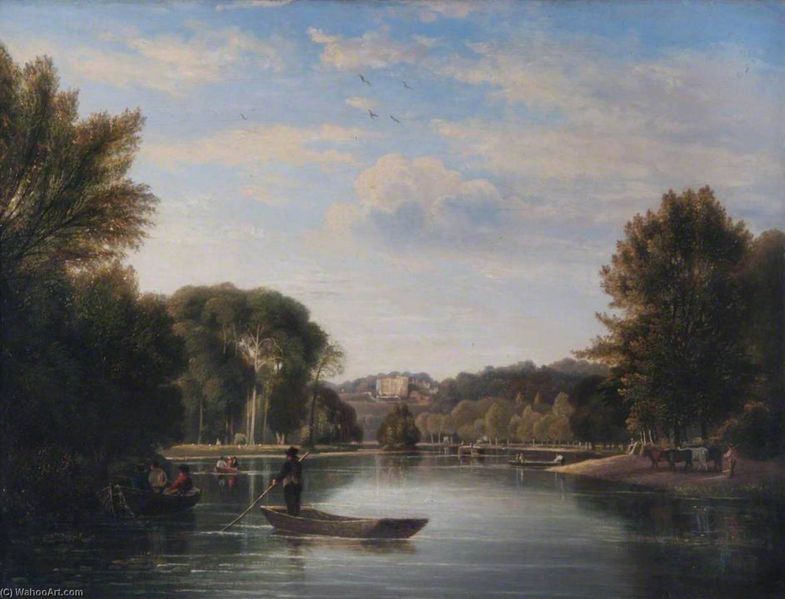 Wikioo.org - The Encyclopedia of Fine Arts - Painting, Artwork by George Hilditch - View towards Richmond Hill, Surrey