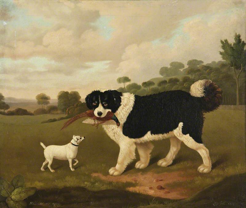 Wikioo.org - The Encyclopedia of Fine Arts - Painting, Artwork by Edmund Ward Gill - Two Dogs, Called ‘Blumer’ and ‘Venom’