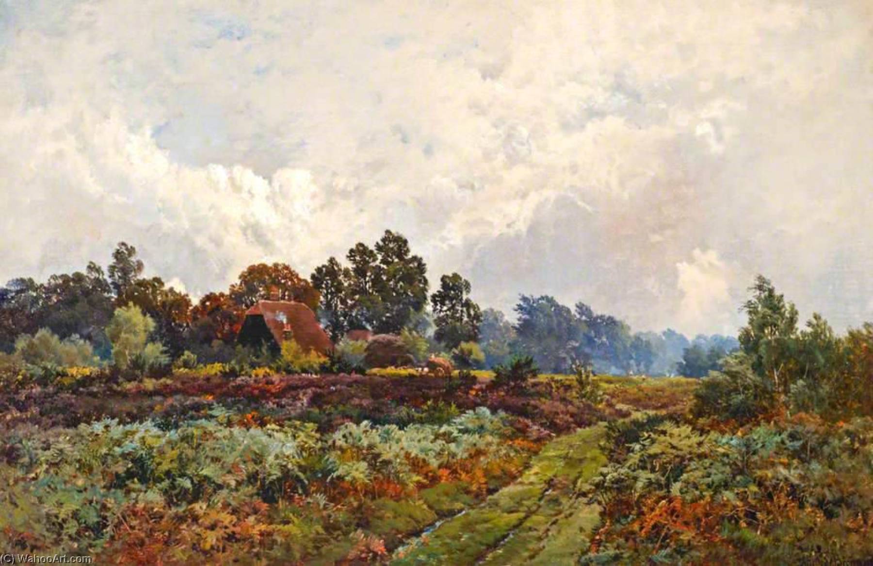 Wikioo.org - The Encyclopedia of Fine Arts - Painting, Artwork by Alfred De Breanski Senior - Haymaking, Hayes Common