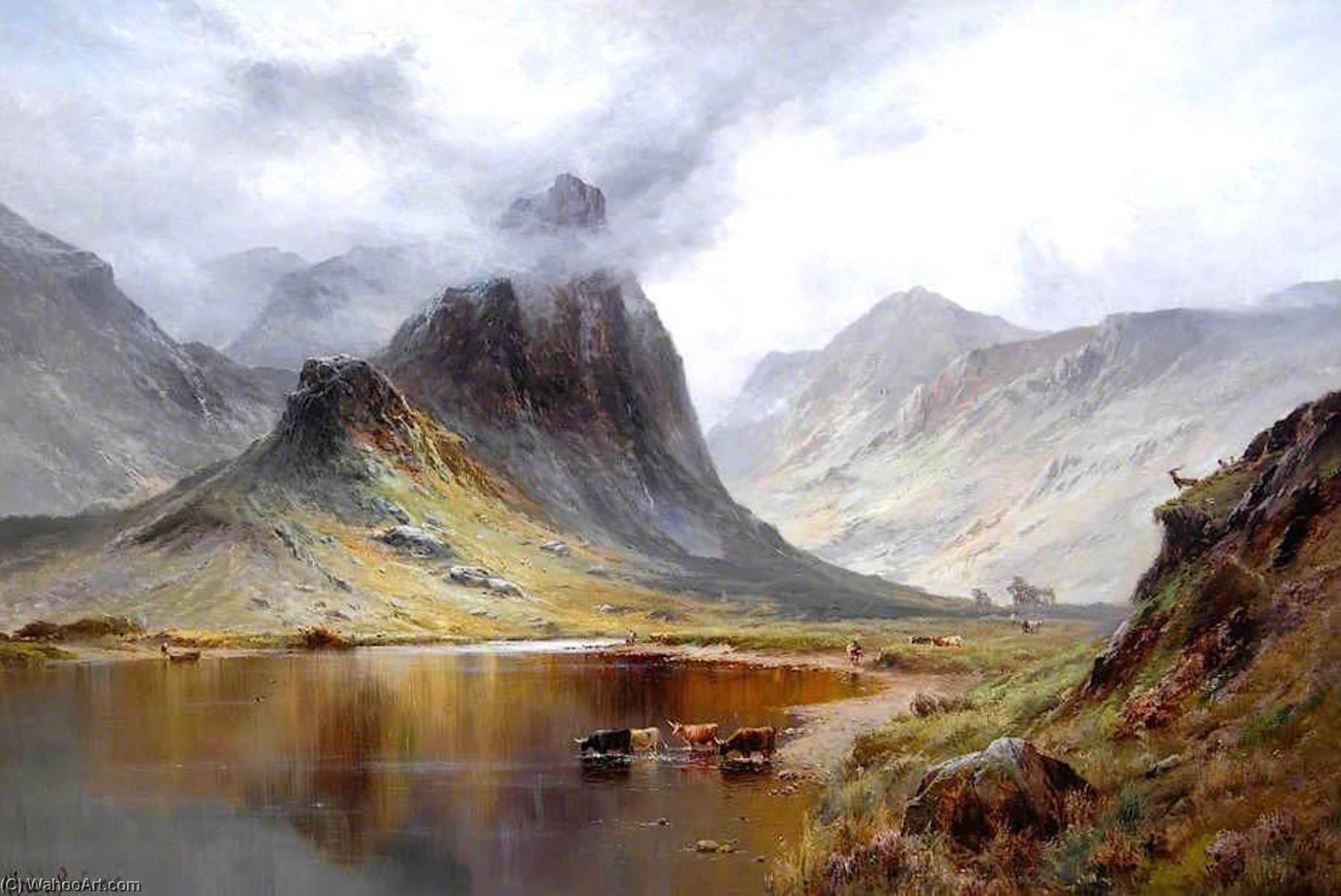 Wikioo.org - The Encyclopedia of Fine Arts - Painting, Artwork by Alfred De Breanski Senior - In the Pass of Leney, Perth