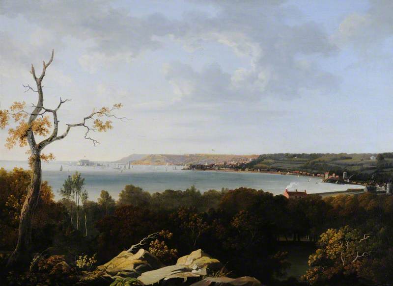 Wikioo.org - The Encyclopedia of Fine Arts - Painting, Artwork by John Tobias Young - View of St Peter Port, Guernsey