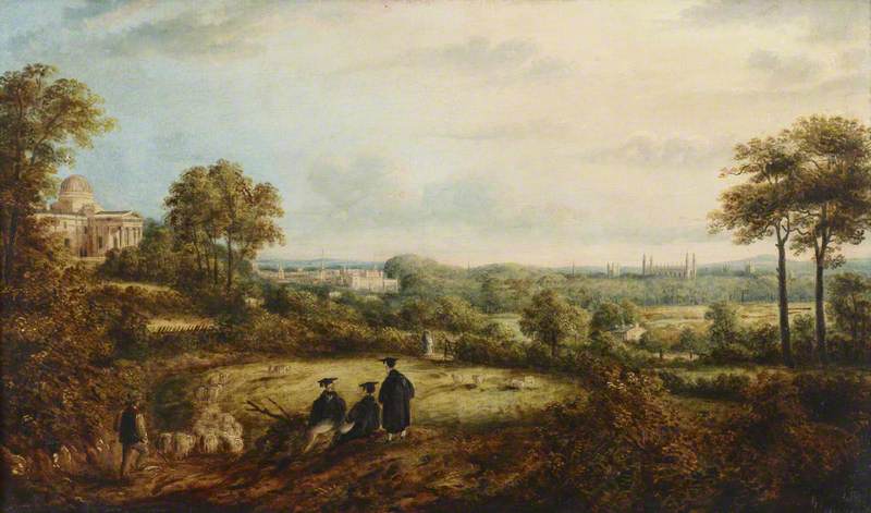 Wikioo.org - The Encyclopedia of Fine Arts - Painting, Artwork by Richard Bankes Harraden - A View of Cambridge from the Observatory