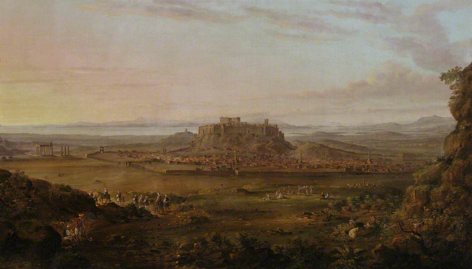 Wikioo.org - The Encyclopedia of Fine Arts - Painting, Artwork by Richard Bankes Harraden - View of Athens and the Acropolis