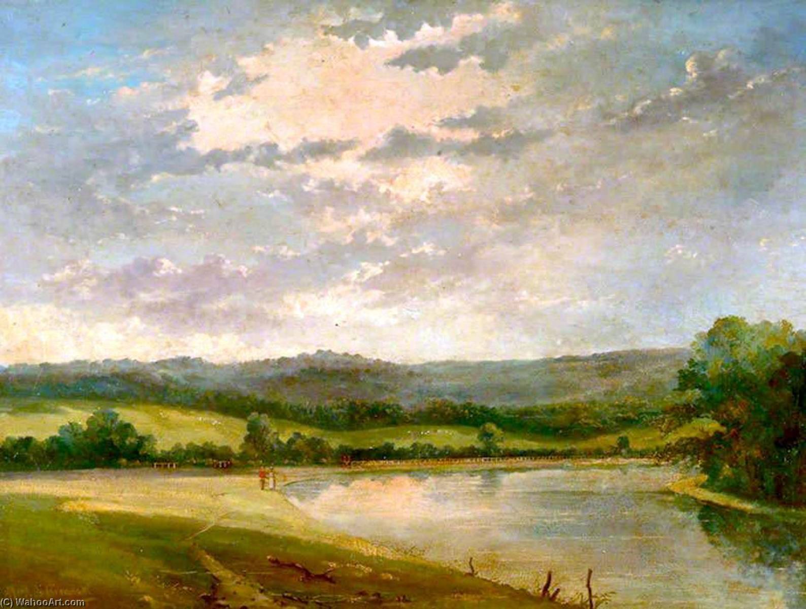 Wikioo.org - The Encyclopedia of Fine Arts - Painting, Artwork by Alfred De Breanski Senior - Milson's Point on the Thames near Runnymede, Surrey