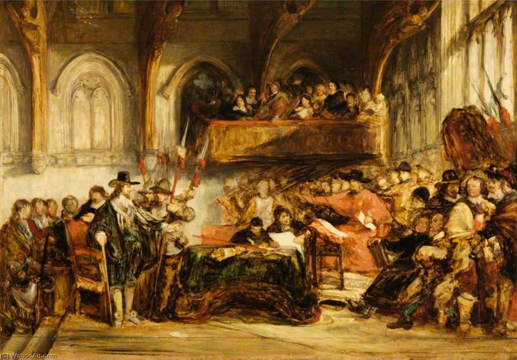 Wikioo.org - The Encyclopedia of Fine Arts - Painting, Artwork by John Burnet - The Trial of Charles I (1600–1649)