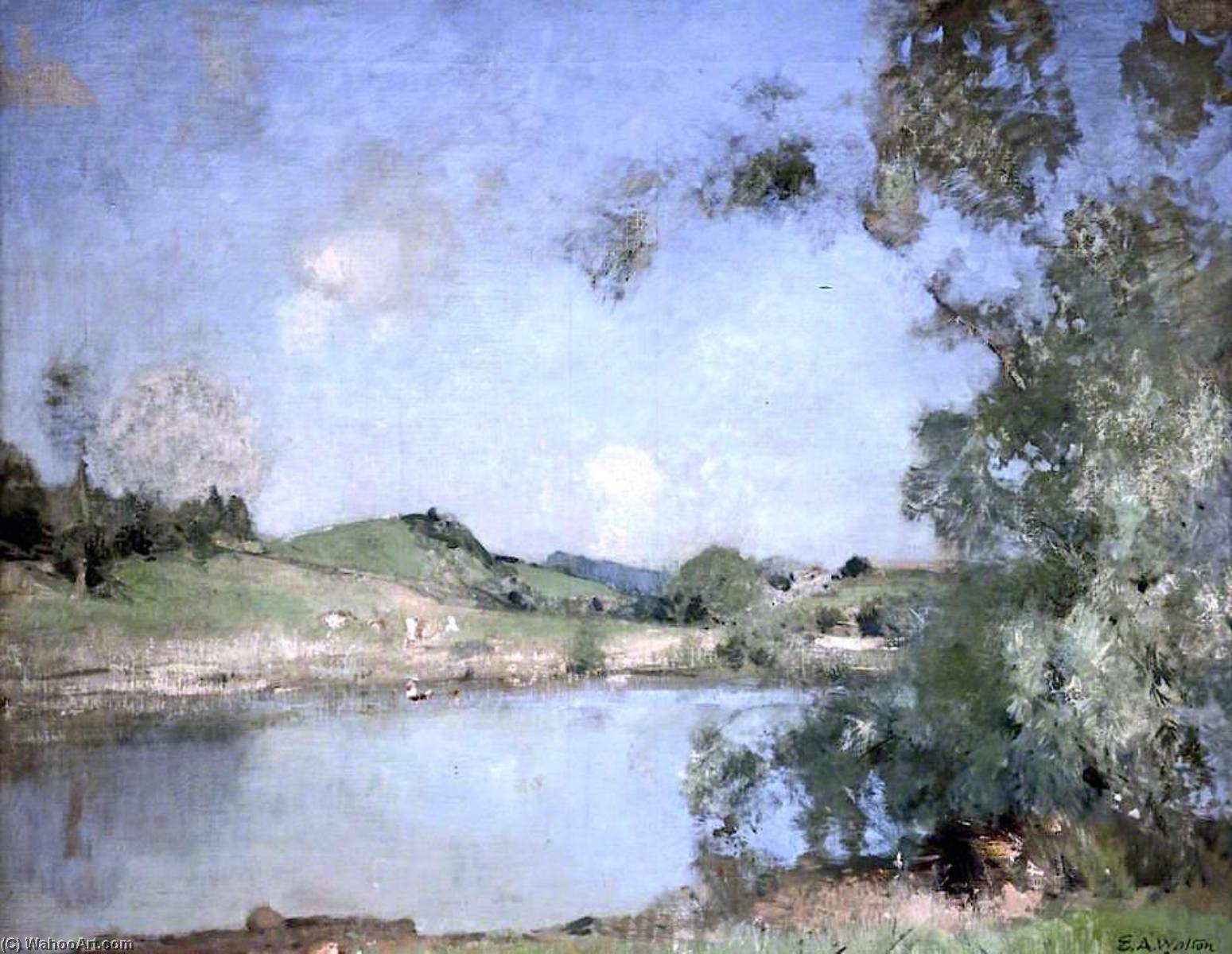 WikiOO.org - Εγκυκλοπαίδεια Καλών Τεχνών - Ζωγραφική, έργα τέχνης Edward Arthur Walton - The Mill Pond