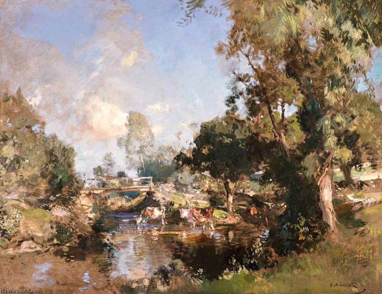 Wikioo.org - The Encyclopedia of Fine Arts - Painting, Artwork by Edward Arthur Walton - The Ford, New Abbey