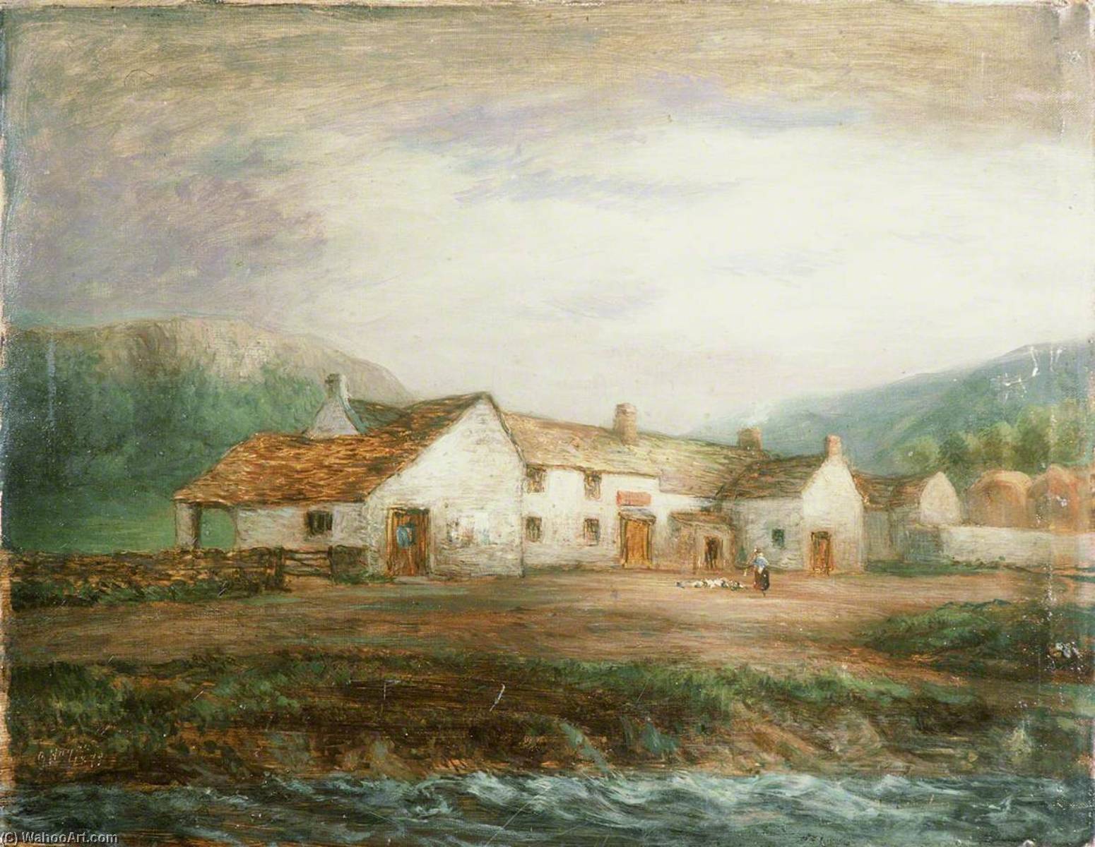Wikioo.org - The Encyclopedia of Fine Arts - Painting, Artwork by George Hayes - 'The Old Ferry Inn', Conway