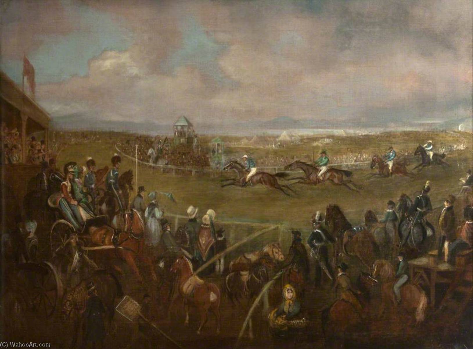 Wikioo.org - The Encyclopedia of Fine Arts - Painting, Artwork by James Howe - Musselburgh Races, 1835, with 'Goliath' Winning