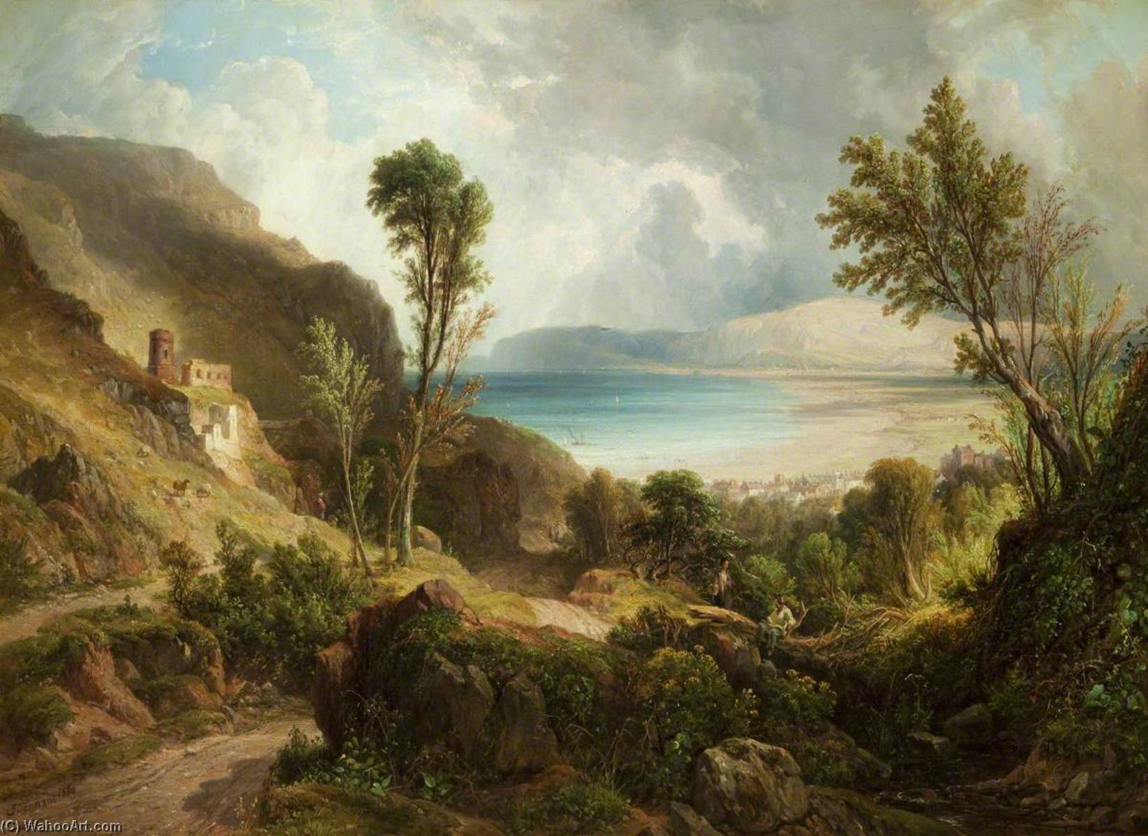 Wikioo.org - The Encyclopedia of Fine Arts - Painting, Artwork by John F Tennant - View of Old Llandudno