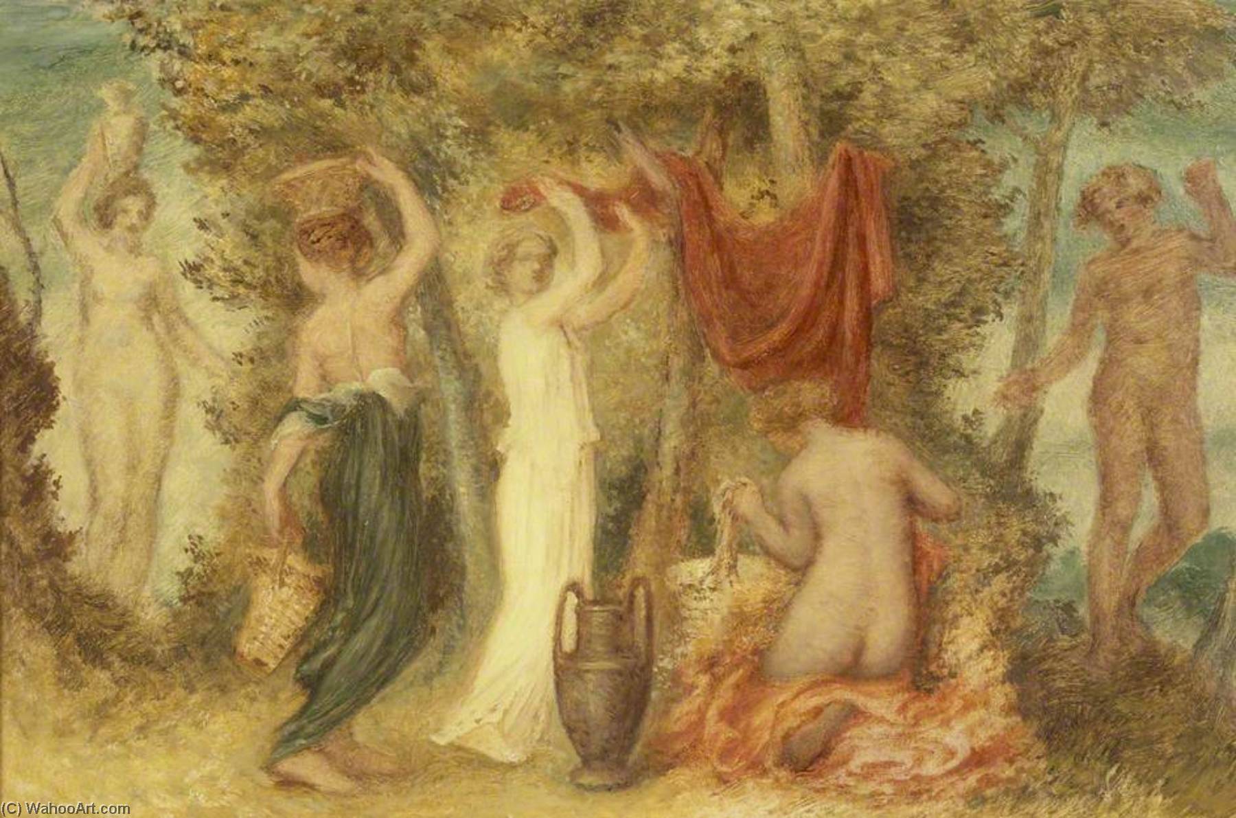Wikioo.org - The Encyclopedia of Fine Arts - Painting, Artwork by Edward Calvert - Votive Offerings, Classical Scene