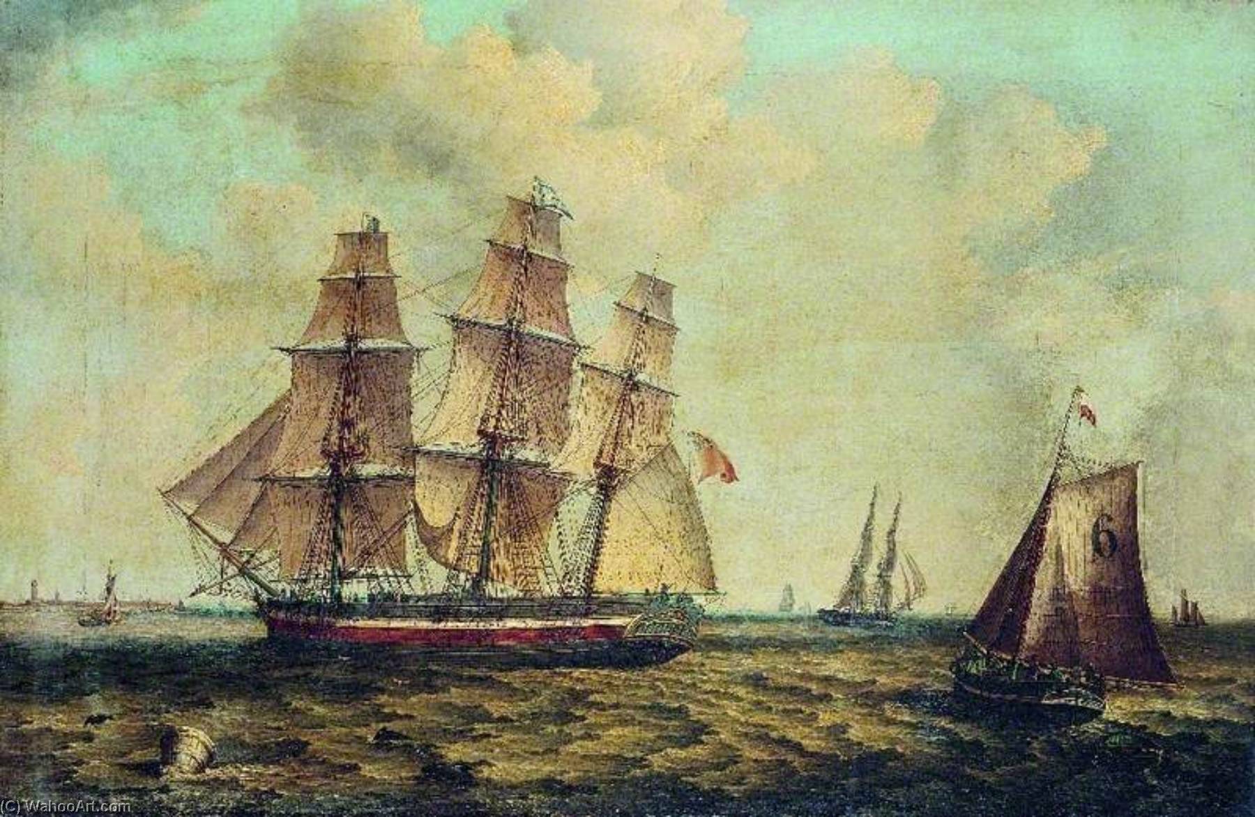 Wikioo.org - The Encyclopedia of Fine Arts - Painting, Artwork by Thomas Binks - The Three Masted Barque 'Halcyon' of Hull