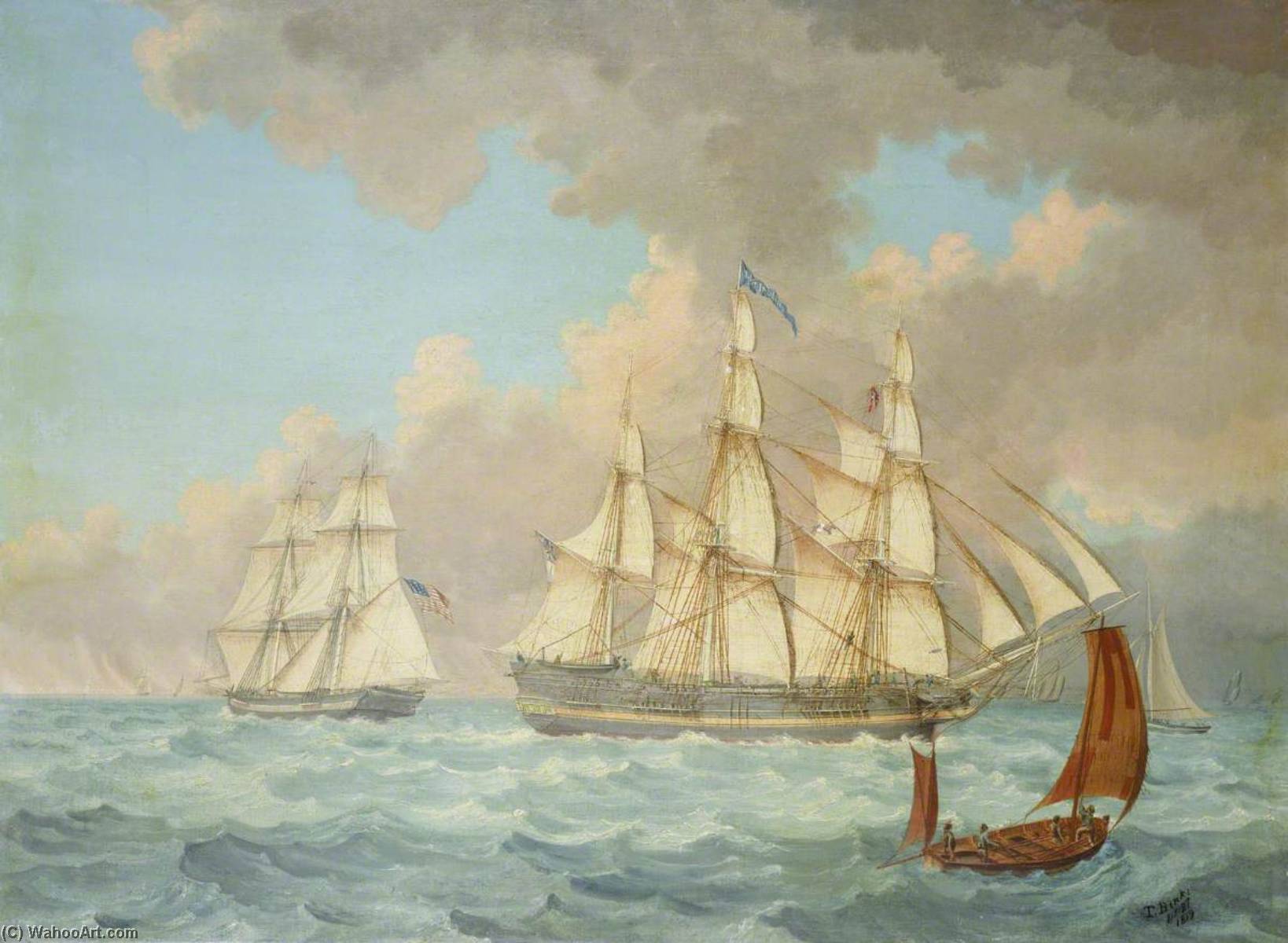 Wikioo.org - The Encyclopedia of Fine Arts - Painting, Artwork by Thomas Binks - The East Indiaman 'East Indian'