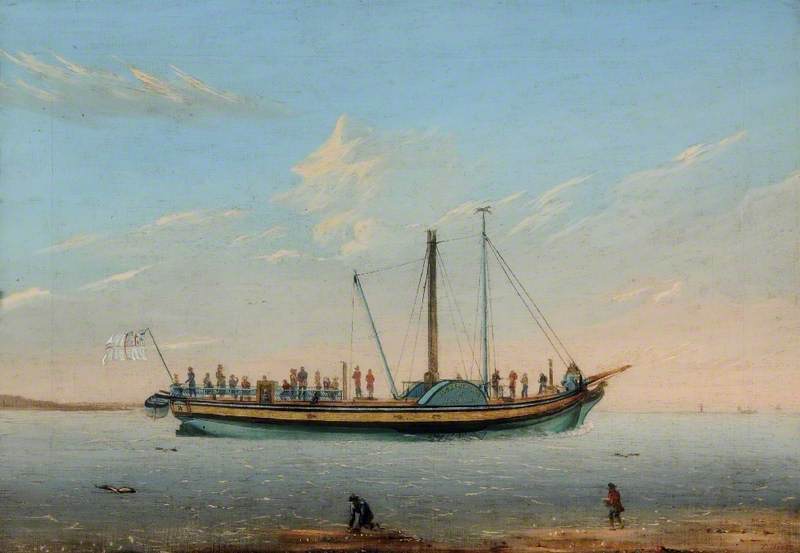 Wikioo.org - The Encyclopedia of Fine Arts - Painting, Artwork by Thomas Binks - Steam Packet 'Rockingham' of Thorne