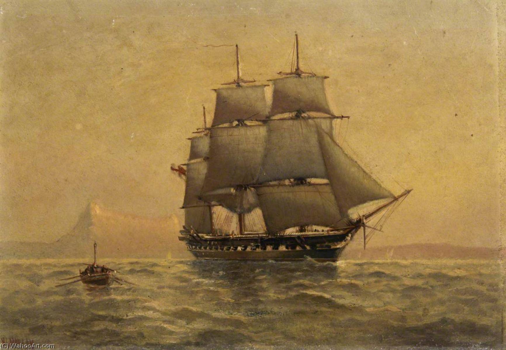Wikioo.org - The Encyclopedia of Fine Arts - Painting, Artwork by Henry J Morgan - The Screw Frigate HMS 'Immortalite'
