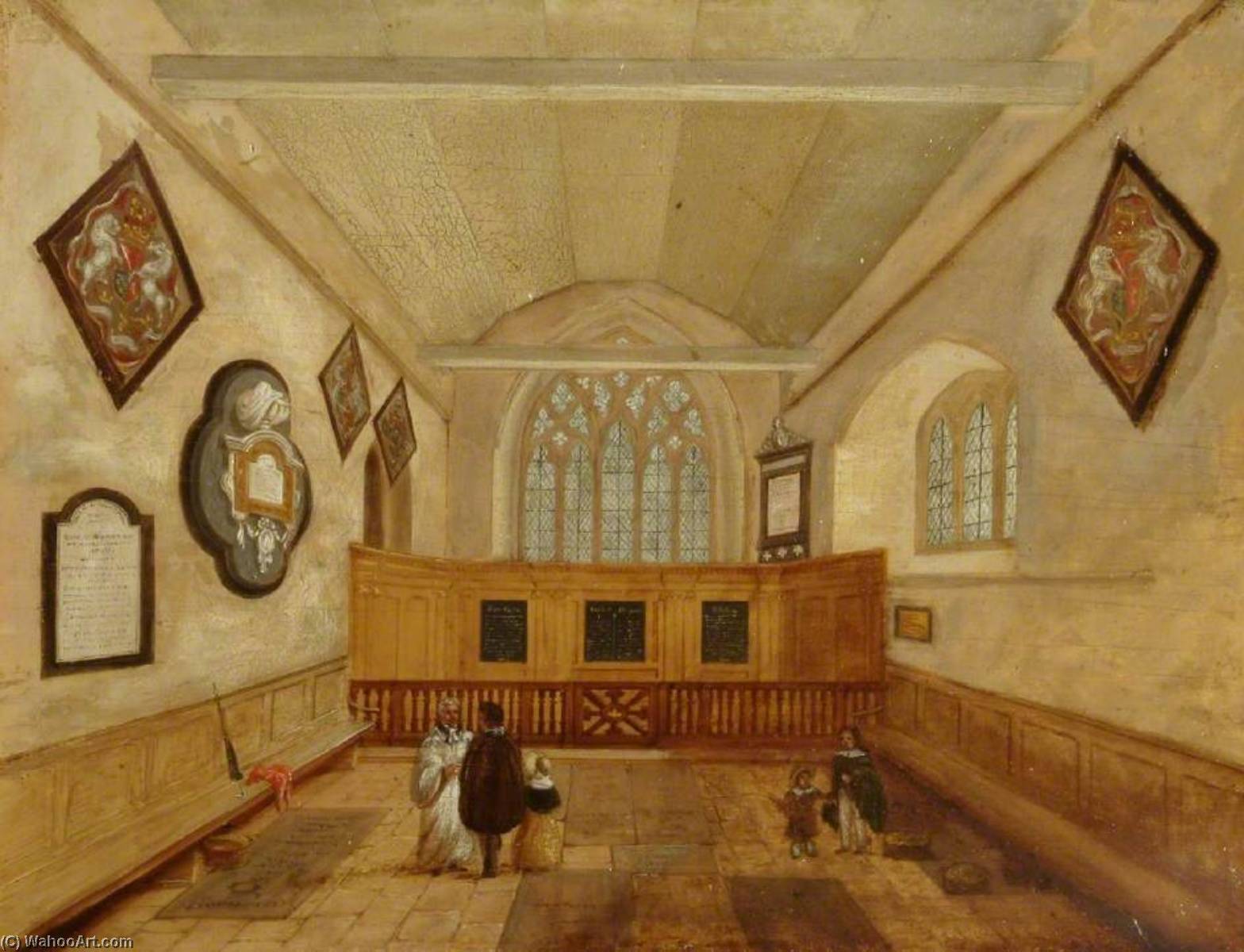 Wikioo.org - The Encyclopedia of Fine Arts - Painting, Artwork by John Beckett - St Martin's Medieval Chancel, Dorking, Surrey
