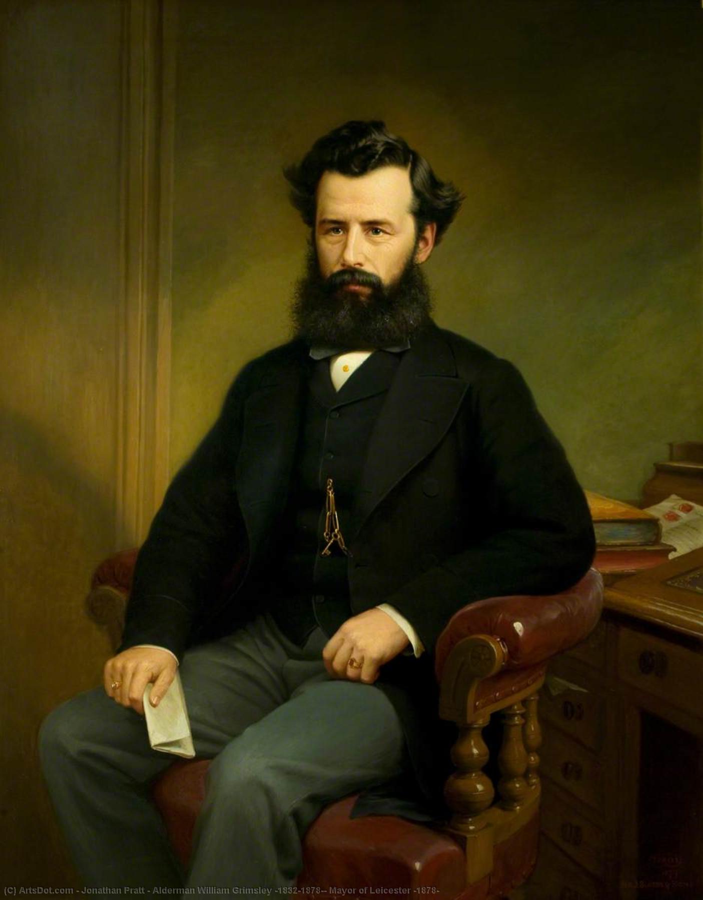 Wikioo.org - The Encyclopedia of Fine Arts - Painting, Artwork by Jonathan Pratt - Alderman William Grimsley (1832–1878), Mayor of Leicester (1878)