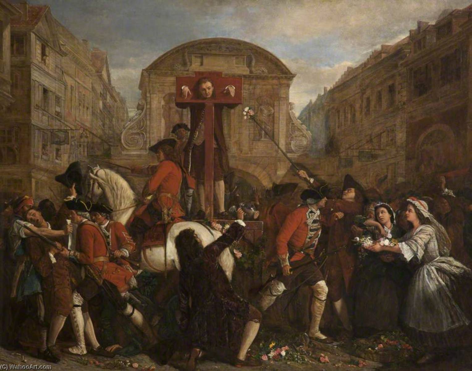 Wikioo.org - The Encyclopedia of Fine Arts - Painting, Artwork by Eyre Crowe - Daniel Defoe in the Pillory