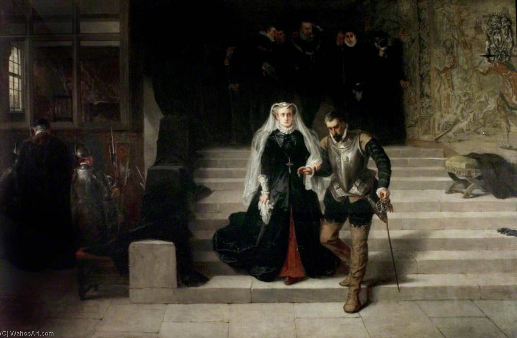 Wikioo.org - The Encyclopedia of Fine Arts - Painting, Artwork by Laslett John Pott - Mary, Queen of Scots, Being Led to Her Execution