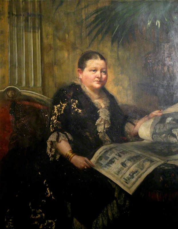 Wikioo.org - The Encyclopedia of Fine Arts - Painting, Artwork by John Ernest Breun - Portrait of a Mayoress of Swansea