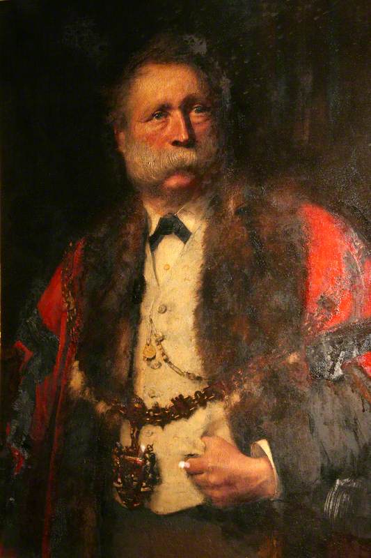 Wikioo.org - The Encyclopedia of Fine Arts - Painting, Artwork by John Ernest Breun - William Thomas of Lan, JP, Mayor of Swansea
