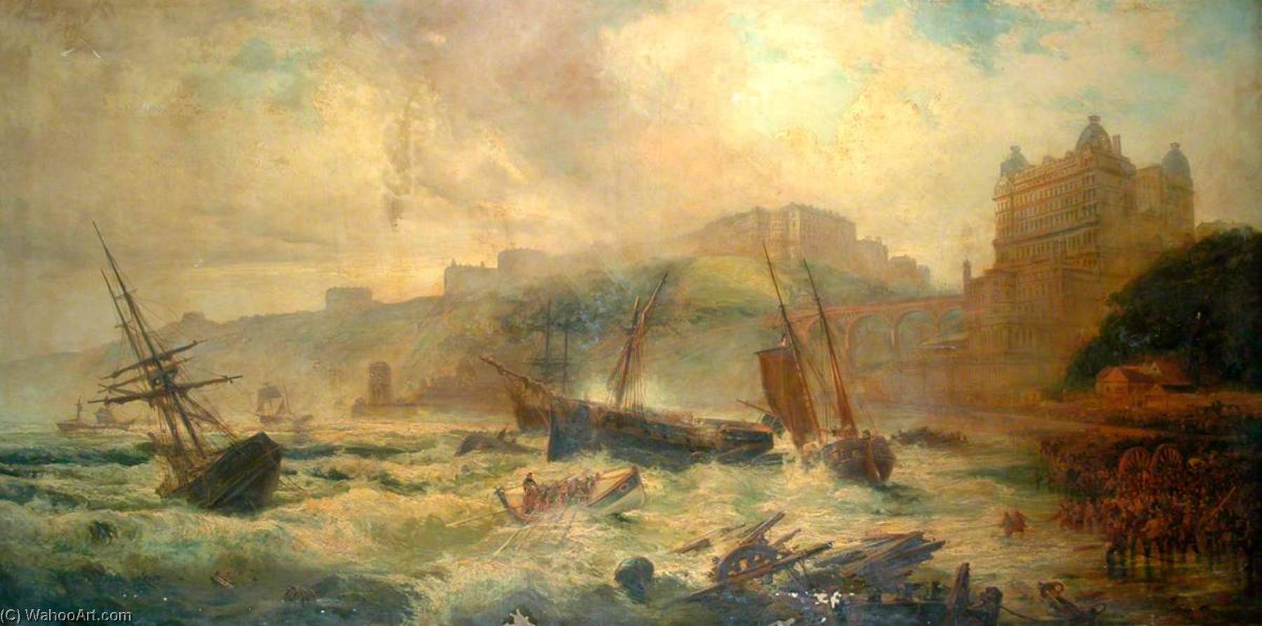 Wikioo.org - The Encyclopedia of Fine Arts - Painting, Artwork by Robert Ernest Roe - Wreck below the Grand Hotel