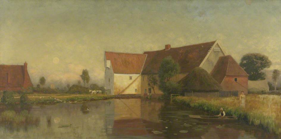 Wikioo.org - The Encyclopedia of Fine Arts - Painting, Artwork by William Bright Morris - The Old Mill at Ash Abbey, Suffolk