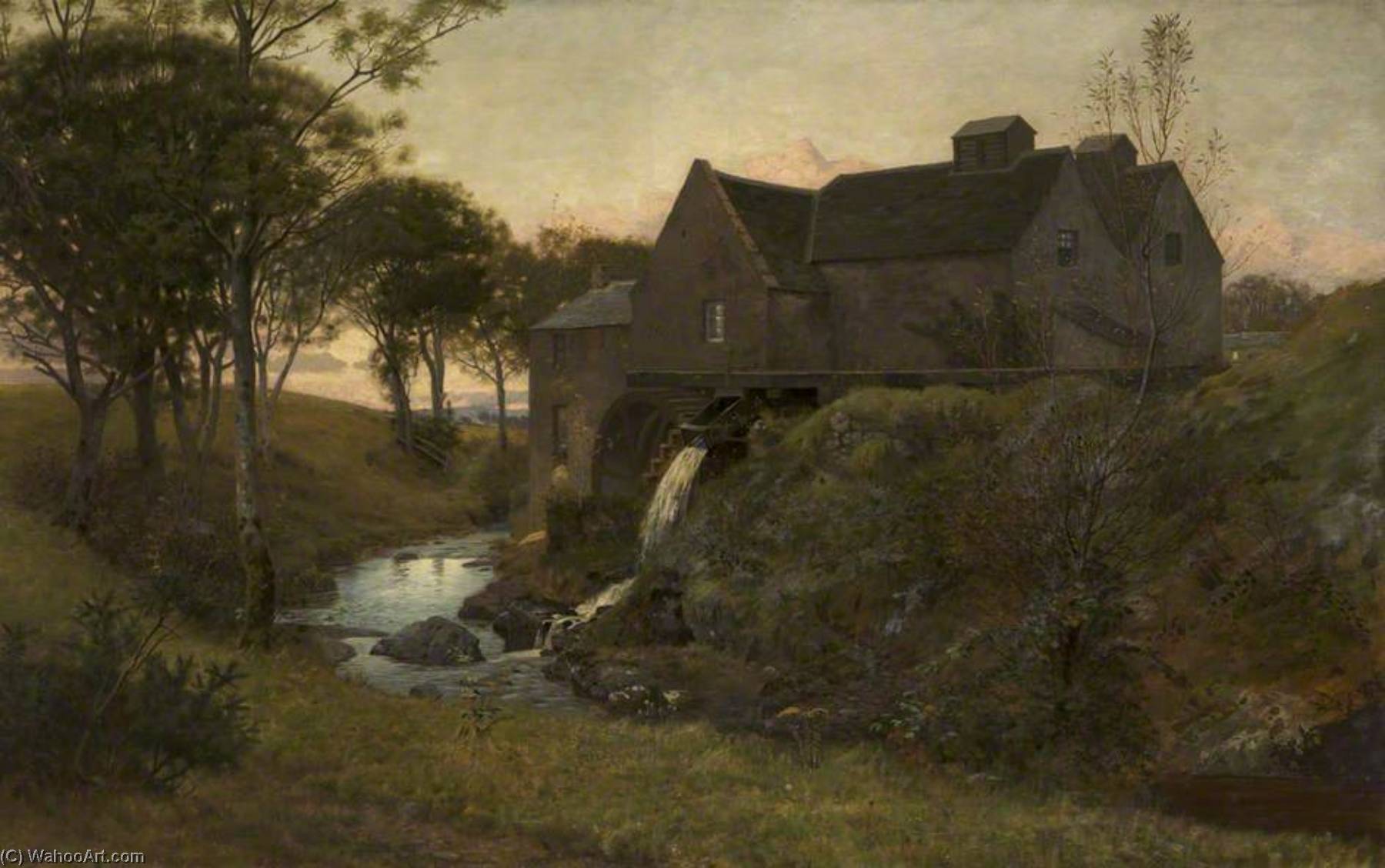 Wikioo.org - The Encyclopedia of Fine Arts - Painting, Artwork by William Bright Morris - An Old Watermill, near Campbelltown