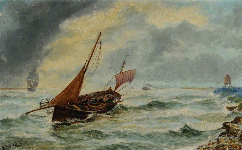 Wikioo.org - The Encyclopedia of Fine Arts - Painting, Artwork by Bernard Benedict Hemy - Fishing Smack BK91