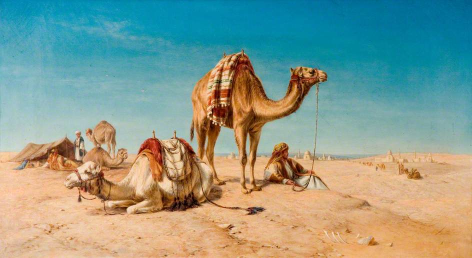 Wikioo.org - The Encyclopedia of Fine Arts - Painting, Artwork by William Luker - A Halt in the Desert