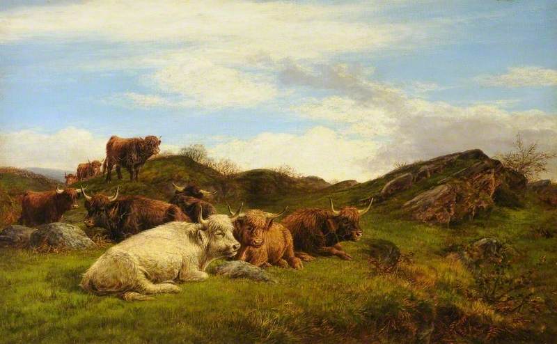 Wikioo.org - The Encyclopedia of Fine Arts - Painting, Artwork by William Luker - Highland Cattle