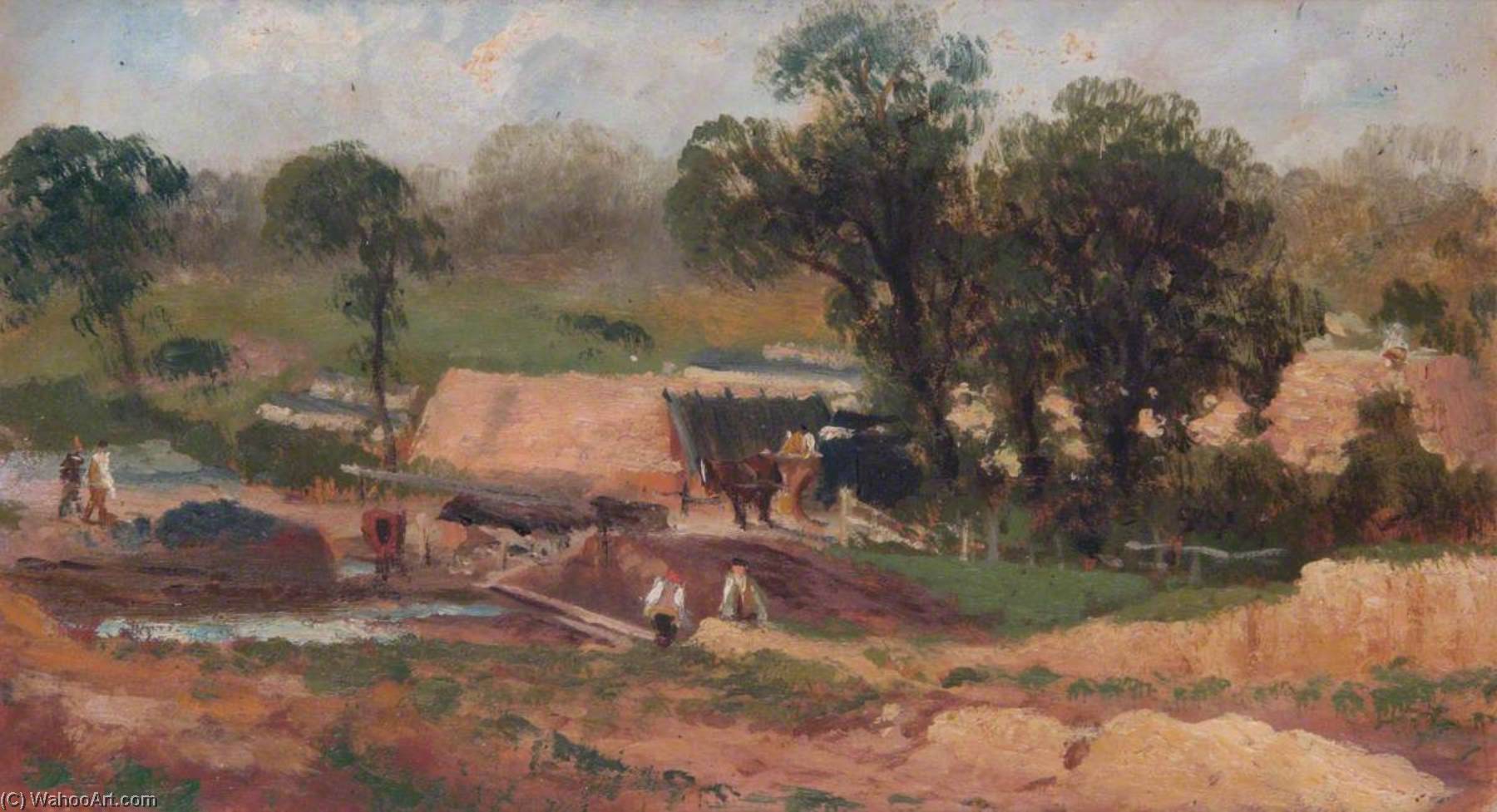 Wikioo.org - The Encyclopedia of Fine Arts - Painting, Artwork by Joseph Wrightson Macintyre - The Brickfields, East Heath (sketch)