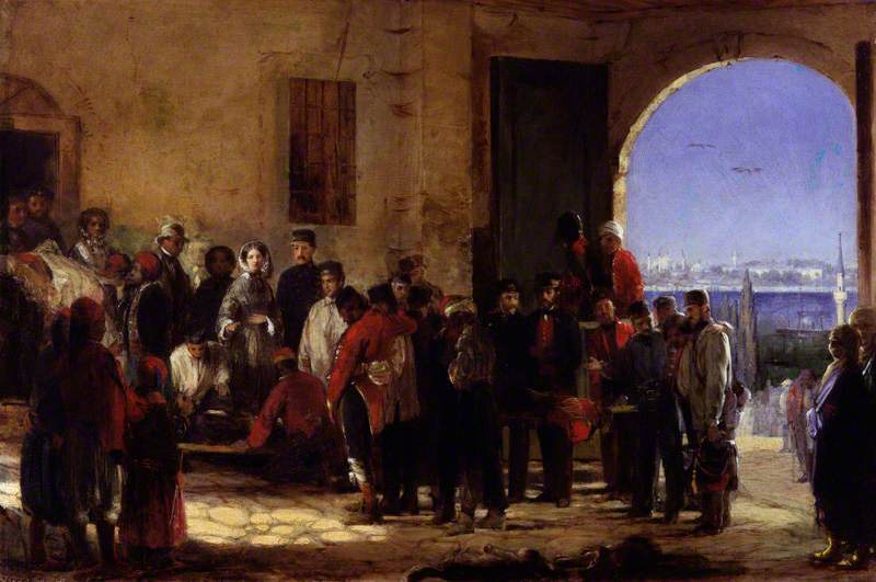 Wikioo.org - The Encyclopedia of Fine Arts - Painting, Artwork by Jerry Barrett - Florence Nightingale receiving the Wounded at Scutari