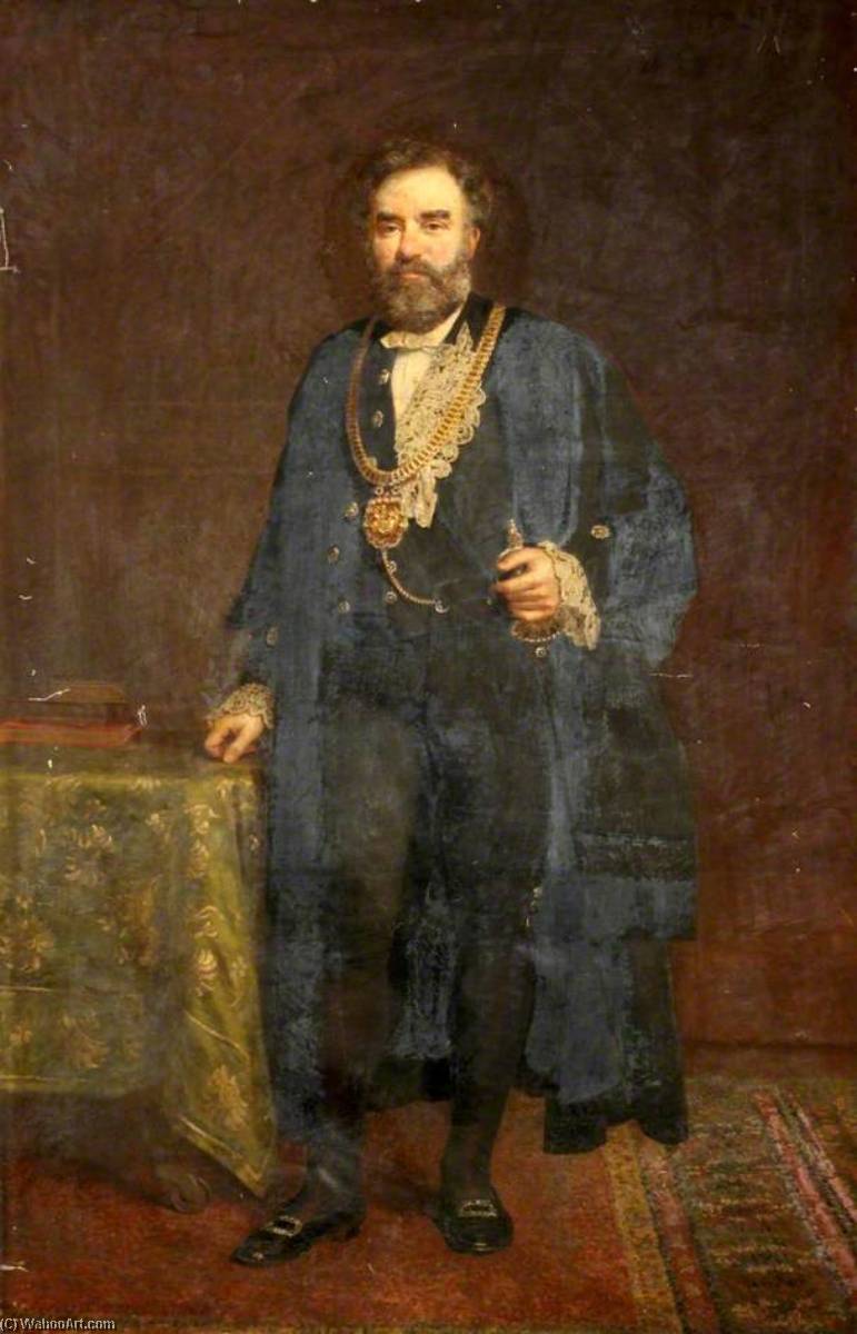 Wikioo.org - The Encyclopedia of Fine Arts - Painting, Artwork by Jerry Barrett - John Hughes (1830–1895), Mayor of Liverpool
