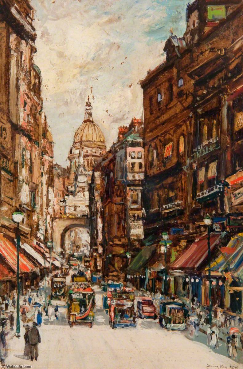 Wikioo.org - The Encyclopedia of Fine Arts - Painting, Artwork by James Kay - Ludgate Hill, London