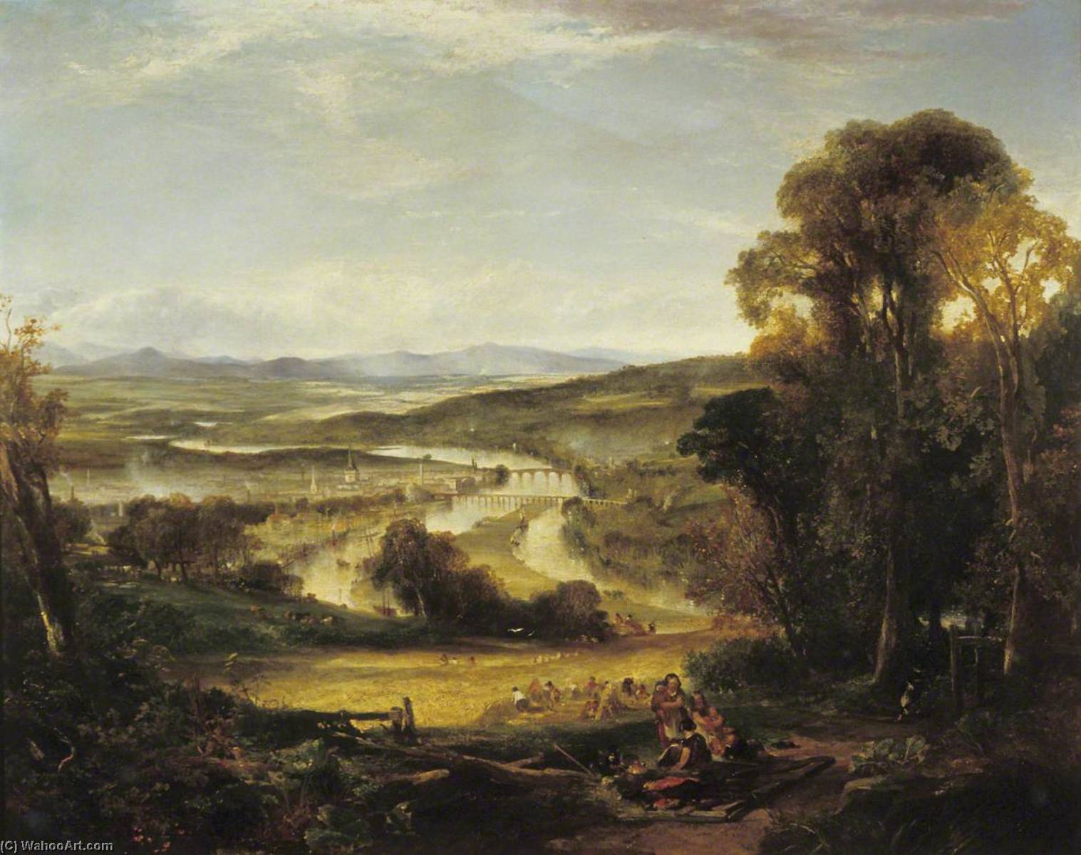 Wikioo.org - The Encyclopedia of Fine Arts - Painting, Artwork by John Crawford Wintour - Perth from Moncrieffe Hill