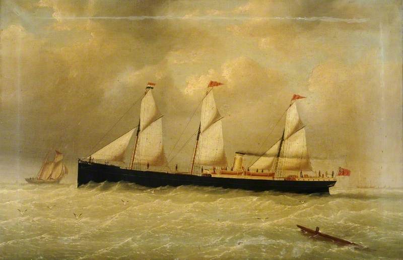 Wikioo.org - The Encyclopedia of Fine Arts - Painting, Artwork by William Daniel Penny - The Hull Steamship 'Edith' off Spurn, East Riding of Yorkshire