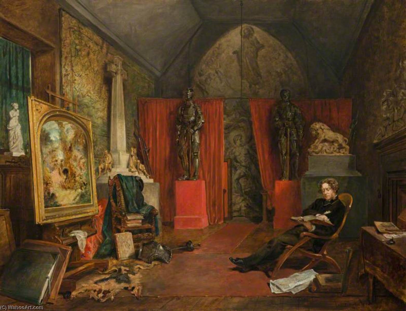 Wikioo.org - The Encyclopedia of Fine Arts - Painting, Artwork by John Ballantyne - Sir Joseph Noel Paton (1821–1901), Artist (Shown in his Studio)