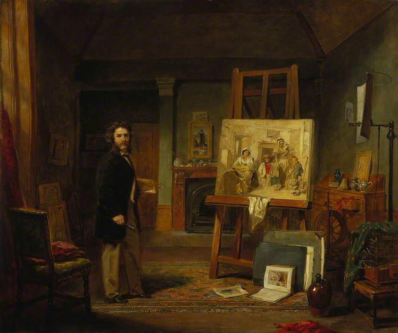 Wikioo.org - The Encyclopedia of Fine Arts - Painting, Artwork by John Ballantyne - Thomas Faed (1826–1900), Artist, in his Studio