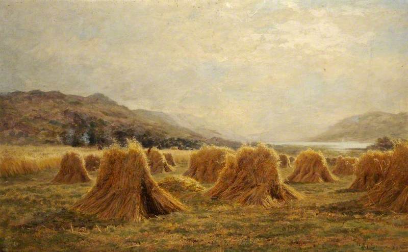Wikioo.org - The Encyclopedia of Fine Arts - Painting, Artwork by Duncan Cameron - Harvest Time near St Fillans, Perthshire
