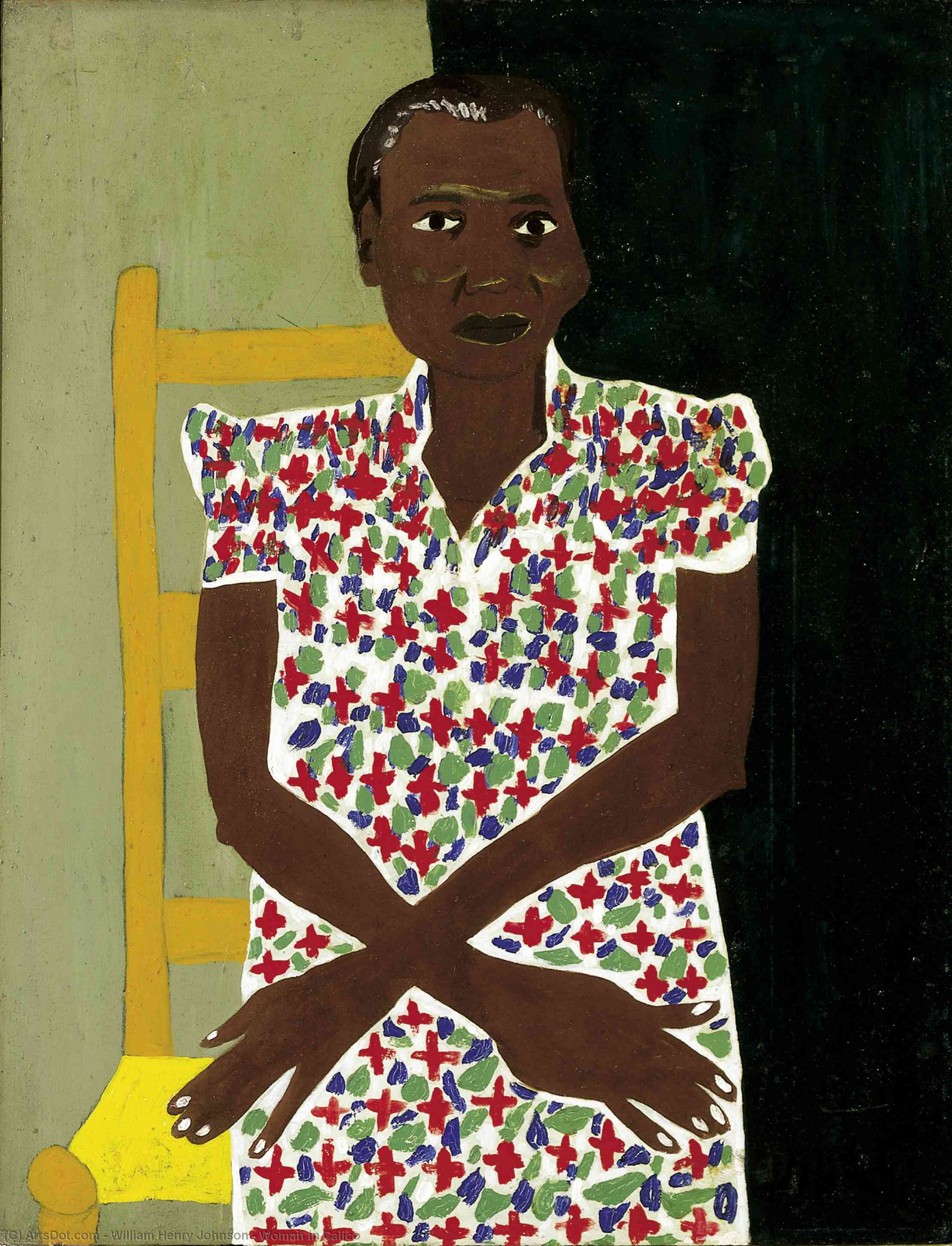 Wikioo.org - The Encyclopedia of Fine Arts - Painting, Artwork by William Henry Johnson - Woman in Calico