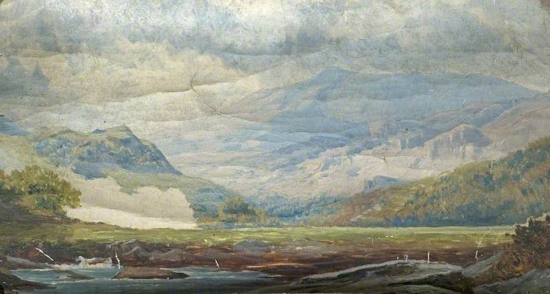Wikioo.org - The Encyclopedia of Fine Arts - Painting, Artwork by John Surtees - Landscape in North Wales (unfinished sketch)