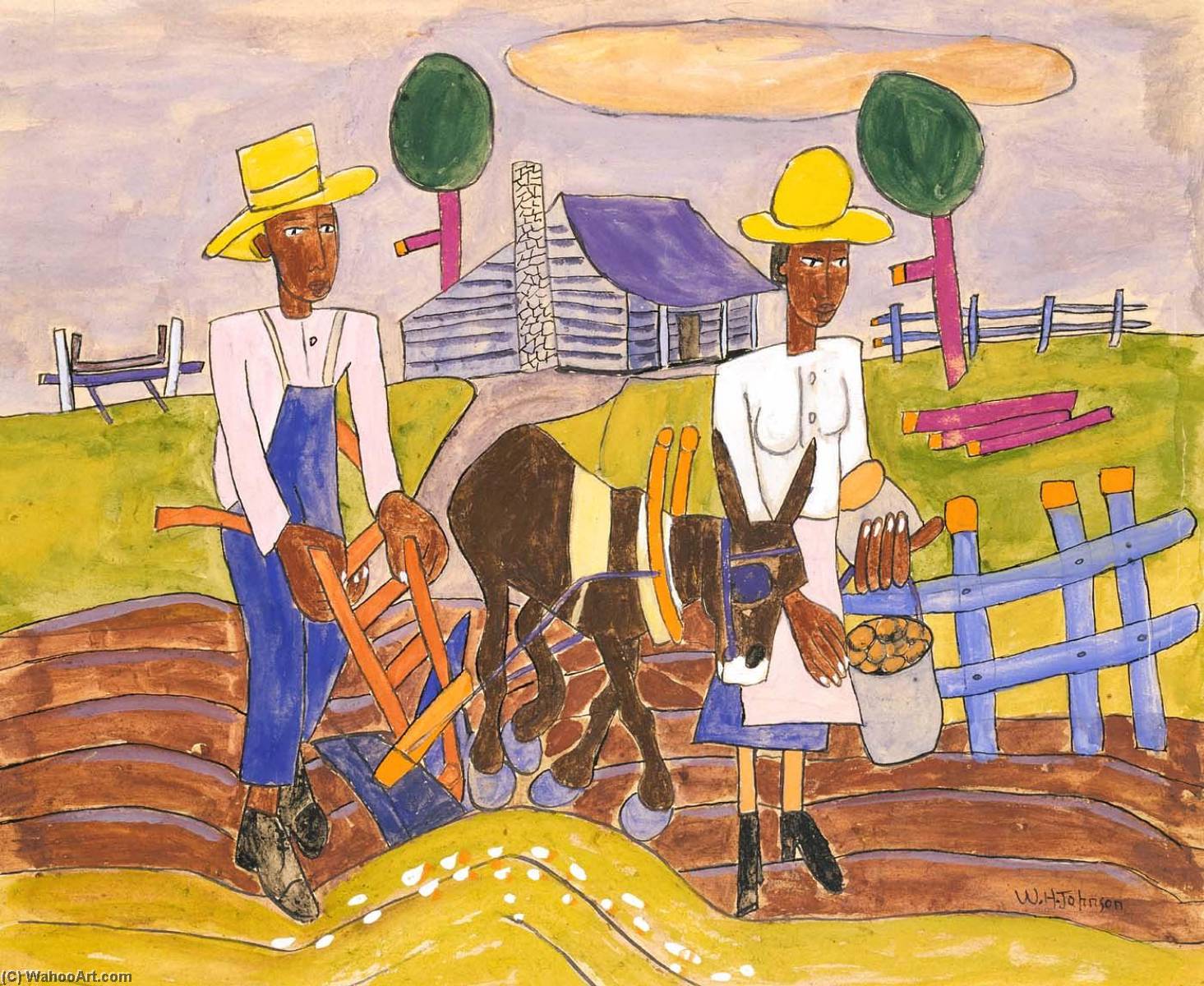 Wikioo.org - The Encyclopedia of Fine Arts - Painting, Artwork by William Henry Johnson - Sowing (III)