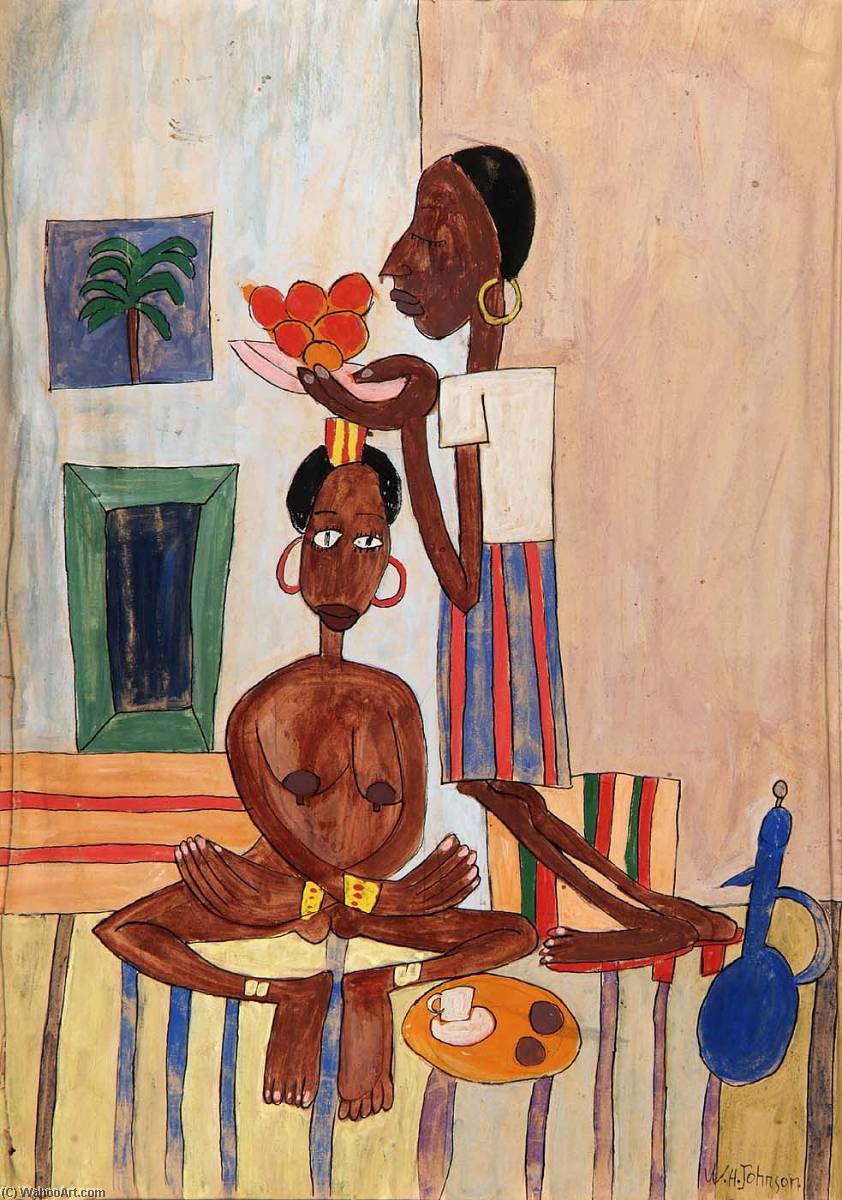 Wikioo.org - The Encyclopedia of Fine Arts - Painting, Artwork by William Henry Johnson - Madame's Breakfast