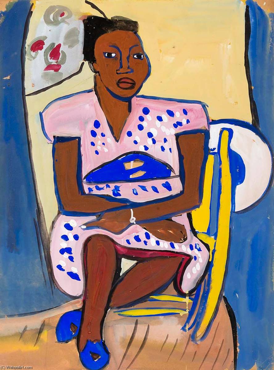 Wikioo.org - The Encyclopedia of Fine Arts - Painting, Artwork by William Henry Johnson - Woman Seated Mary Jane
