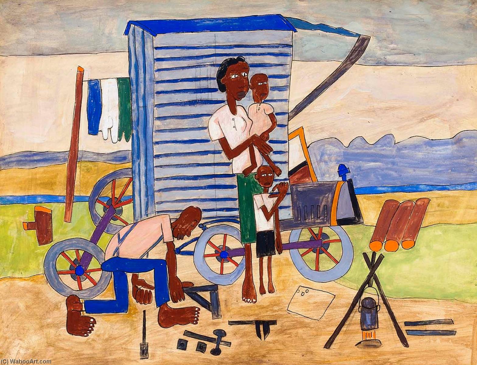 Wikioo.org - The Encyclopedia of Fine Arts - Painting, Artwork by William Henry Johnson - The Breakdown