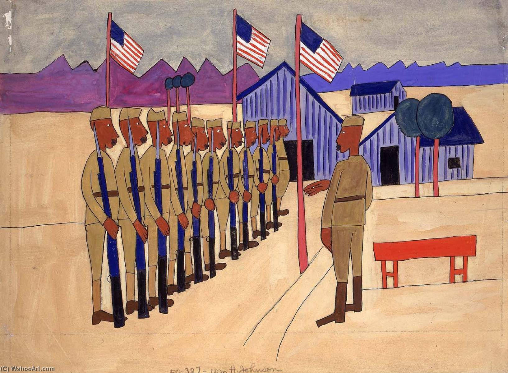 WikiOO.org - Encyclopedia of Fine Arts - Lukisan, Artwork William Henry Johnson - Training for War