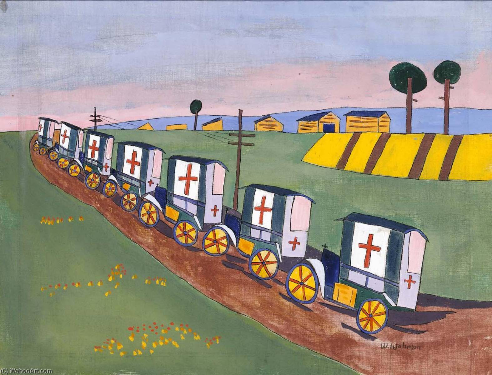WikiOO.org - Encyclopedia of Fine Arts - Lukisan, Artwork William Henry Johnson - Ambulance on the Go