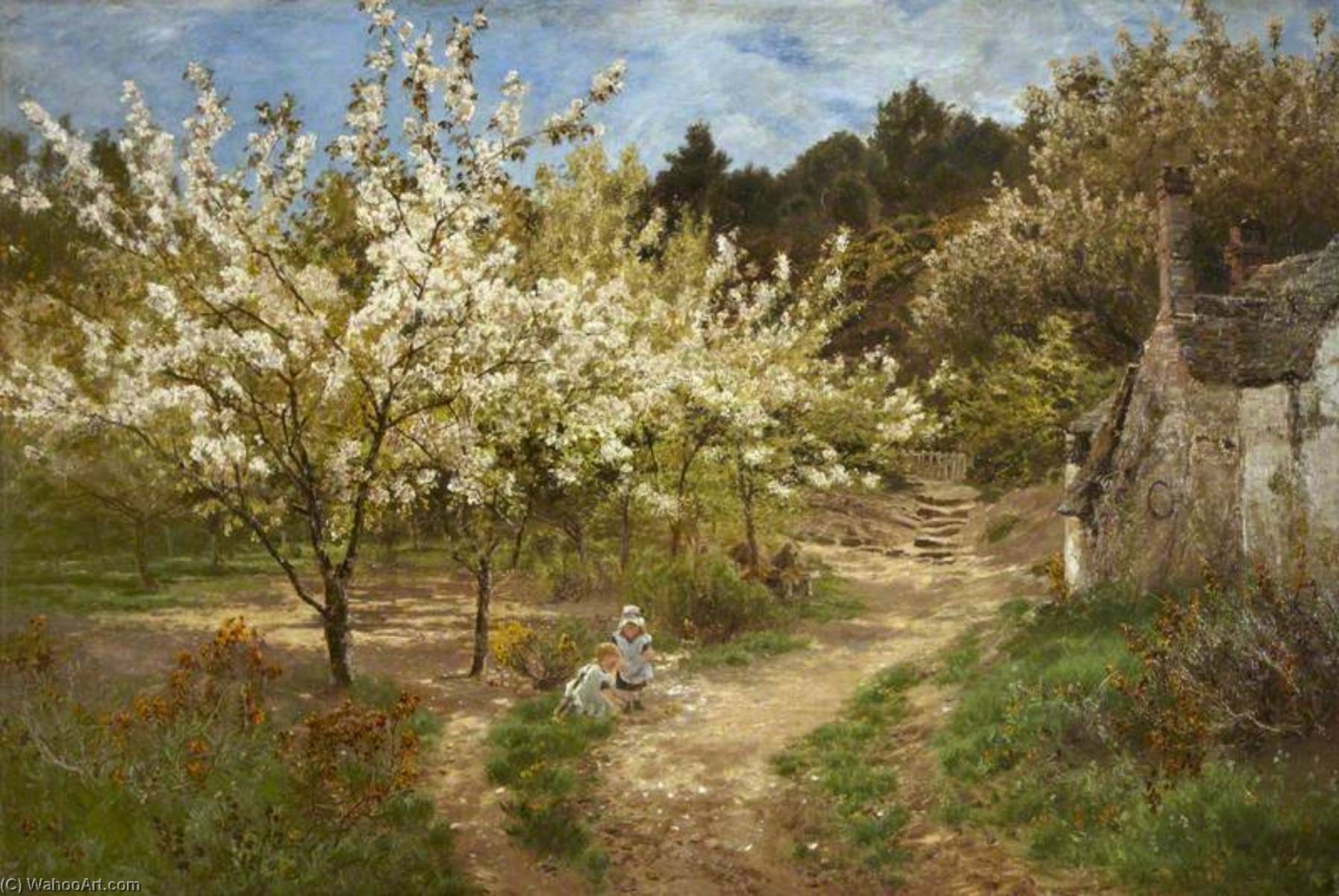 Wikioo.org - The Encyclopedia of Fine Arts - Painting, Artwork by John Clayton Adams - The Cherry Orchard
