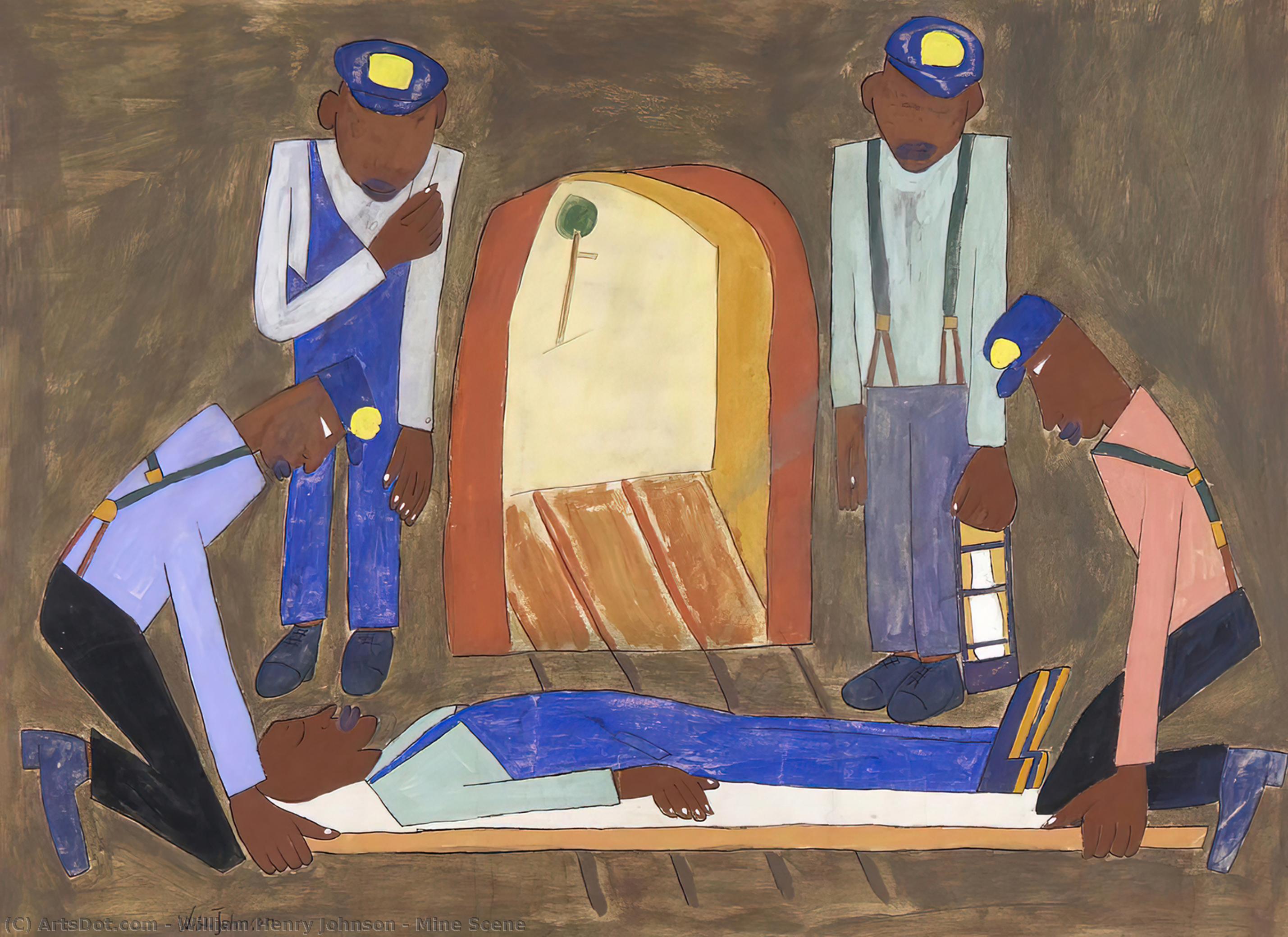 Wikioo.org - The Encyclopedia of Fine Arts - Painting, Artwork by William Henry Johnson - Mine Scene